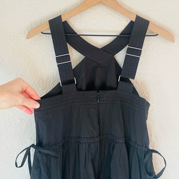 Madewell poplin halter Tiered Black Midi Dress NWT - Picture 9 of 16